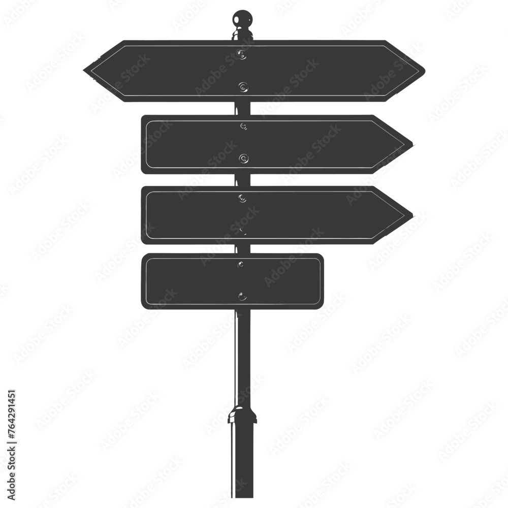 Silhouette steel directional signboard black color only Silhouette steel directional signboard black color only