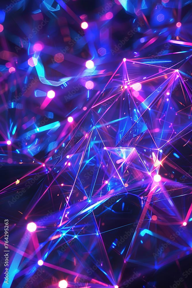 Vibrant abstract neon lights, geometric patterns against a dark backdrop, illuminating the scene. Vibrant abstract neon lights, geometric patterns against a dark backdrop, illuminating the scene.