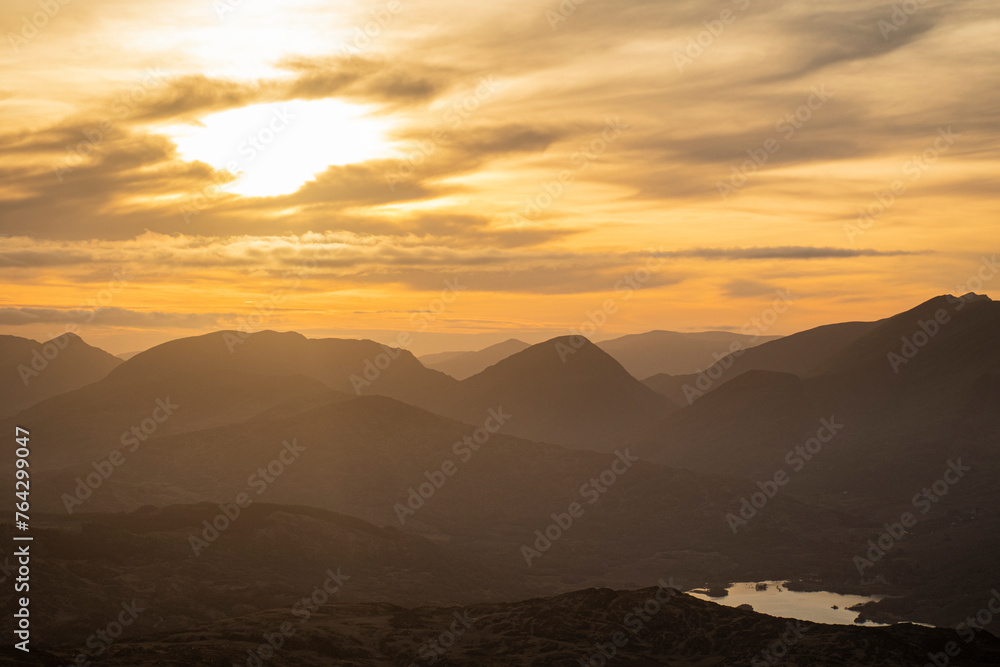 sunset in the mountains