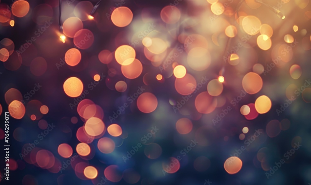 Soft bokeh lights twinkling against a dark background, abstract background with bokeh lights