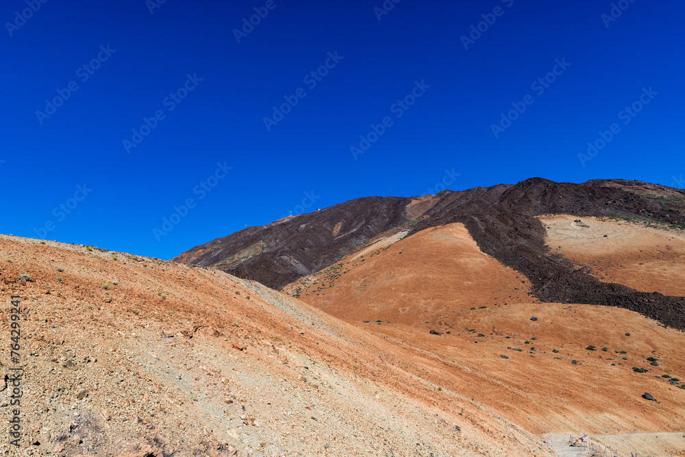 View of Mount Teide as seen from Montaña Blanca on Tenerife, Canary Islands, Spain