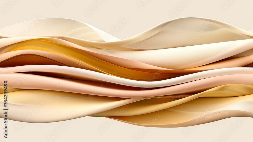 Obraz premium a computer generated image of a wave of white, brown, and beige colors on a beige background with a neutral background.