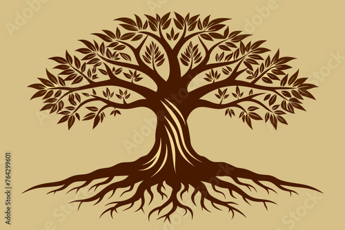tree with roots vector illustration © CreativeDesigns