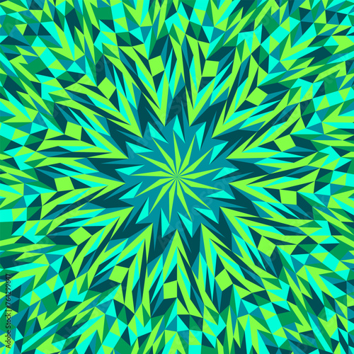 Geometrical dynamic tile mosaic pattern background - circular abstract psychedelic hypnotic colorful vector design