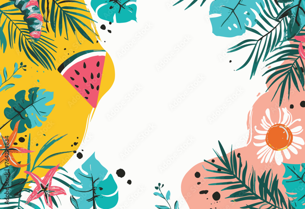 Summer tropical watermelon background design Summer tropical watermelon background design