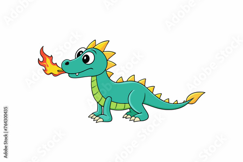 fire spitting dragon vector illustration