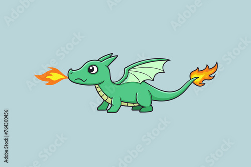 Fototapeta Naklejka Na Ścianę i Meble -  fire spitting dragon vector illustration