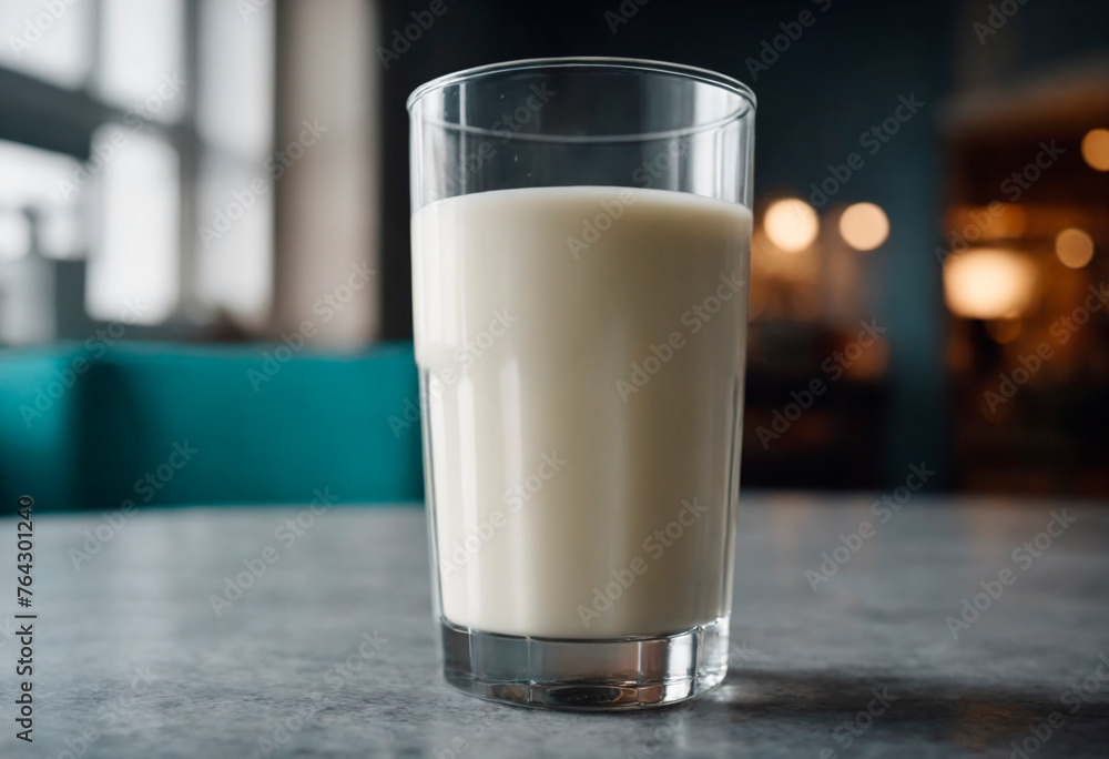 Glass of Milk on Table Glass of Milk on Table