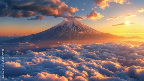 Majestic Mountain With Clouds