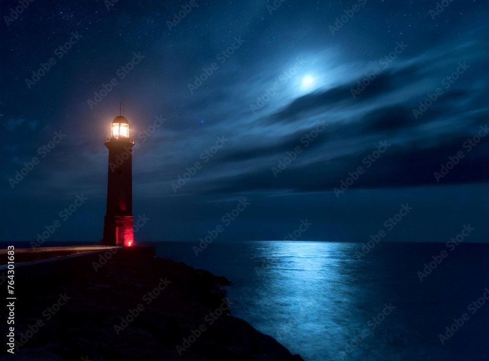 Lighthouse on the beach - shore of the sea Lighthouse on the beach - shore of the sea