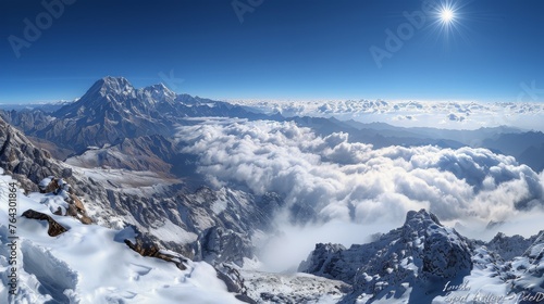 Snow-Covered Mountain Range