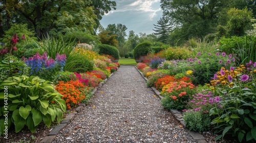 Vibrant Garden Bursting With Colorful Flowers