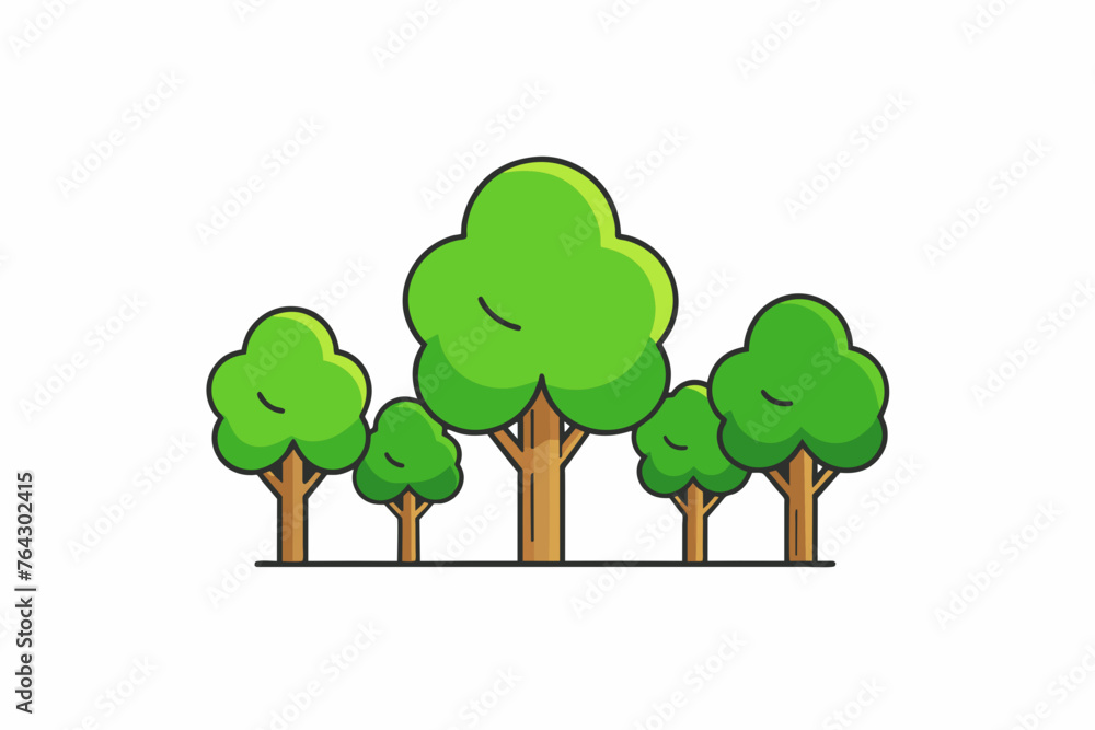 tree set vector illustration