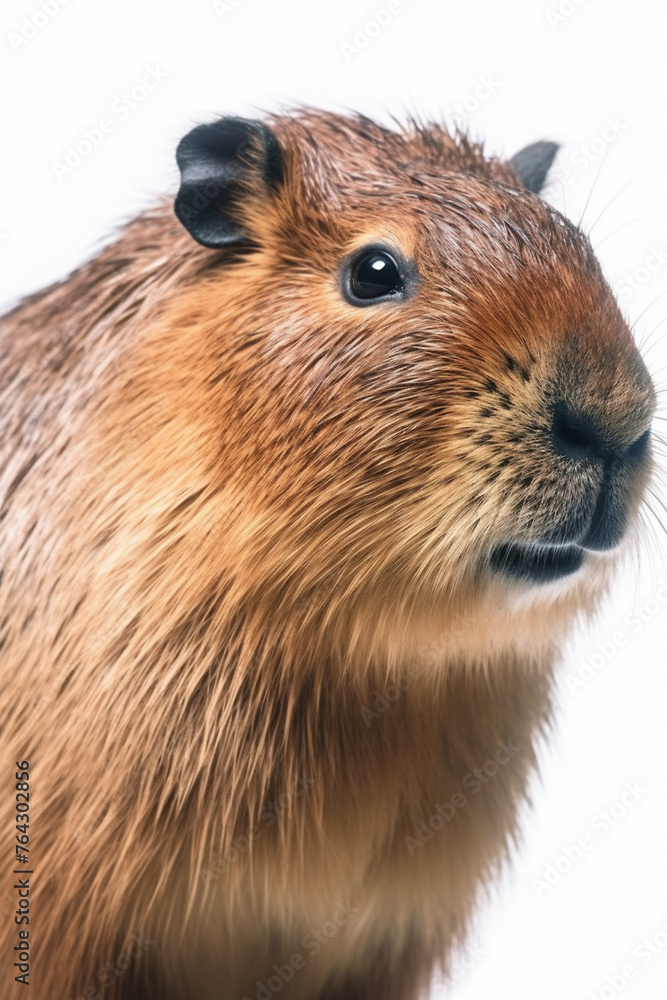 Capybara, Capybaras, Baby Capybara on White Background Capybara, Capybaras, Baby Capybara on White Background
