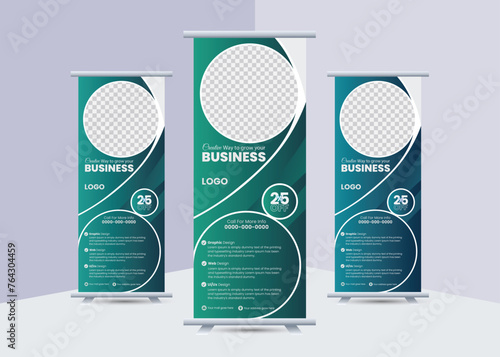 Business Roll Up Banner vector creative design. X banner, x stand, pull up, pop up banner for marketing and advertising.  2024 and 2025 Trending and modern design.