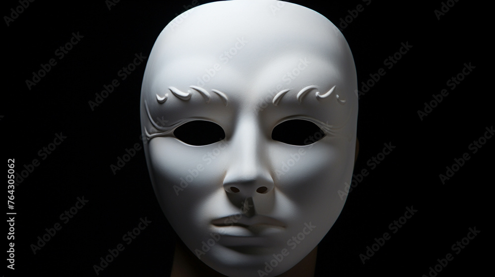 In a society where people wear masks reflecting their emotions, tell the story of a person with a blank mask. 
