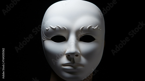 In a society where people wear masks reflecting their emotions, tell the story of a person with a blank mask. 