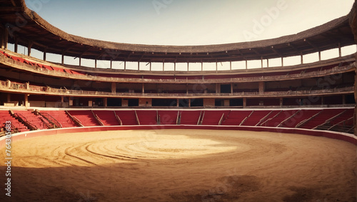 Empty round bullfight arena photo