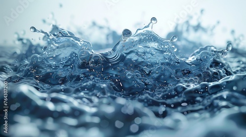 Isolated blue water splash on white