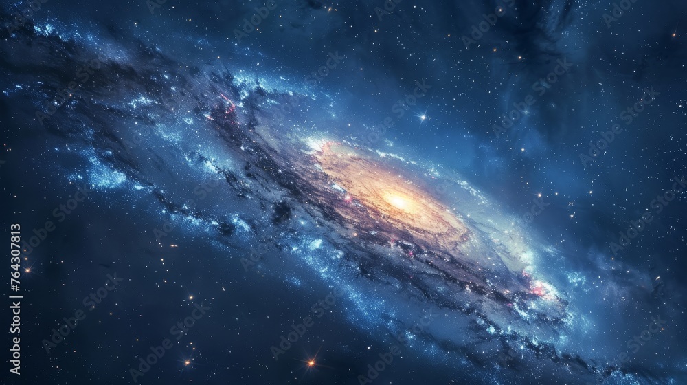 Fototapeta premium A minimalist depiction of a distant galaxy AI generated illustration