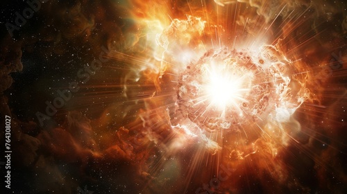 A minimalist depiction of a supernova explosion AI generated illustration