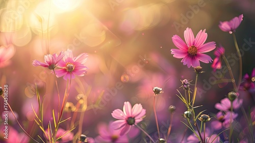 mother's day background with copy space, flowers, spring colors