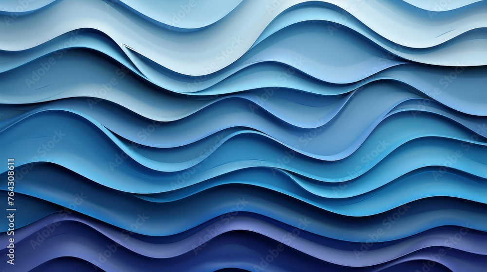 A minimalistic wave pattern in shades of blue AI generated illustration A minimalistic wave pattern in shades of blue AI generated illustration