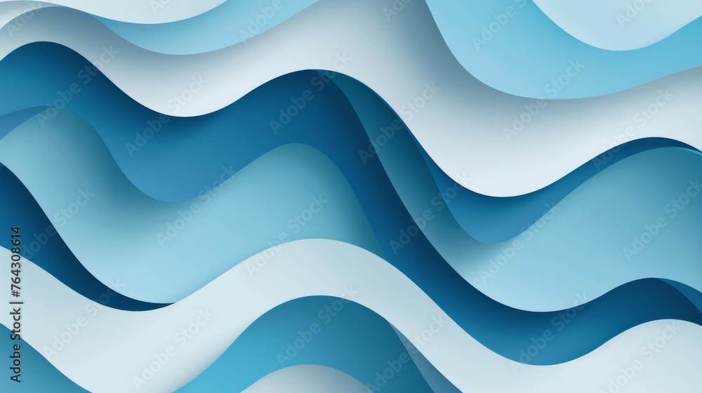 A minimalistic wave pattern in shades of blue AI generated illustration