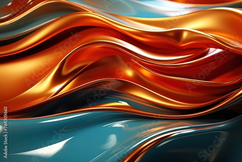 Metallic abstract wavy liquid background mockup design technological innovation