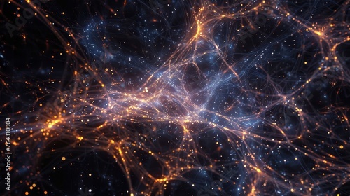 A simple representation of the cosmic web structure of the universe AI generated illustration