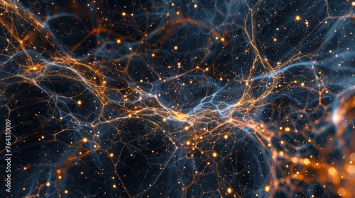 A simple representation of the cosmic web structure of the universe AI generated illustration photo