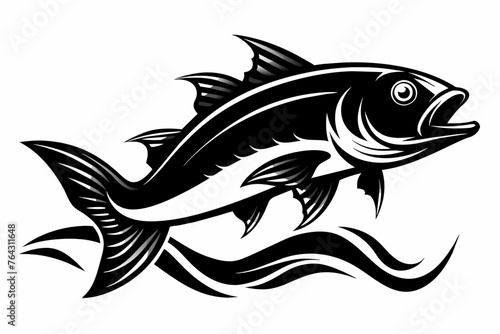 Cod Fish silhouette black vector illustration artwork