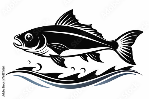 Cod Fish silhouette black vector illustration artwork