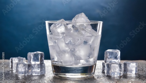 Generated image of water with ice in a glass
