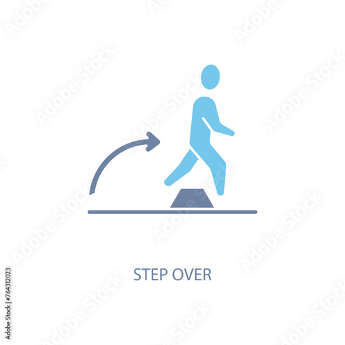 step over concept line icon. Simple element illustration. step over concept outline symbol design.