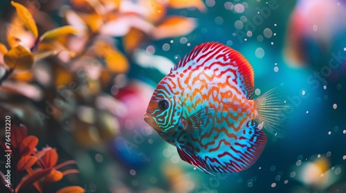 Marine exotic bright colored fish background. © Yahor Shylau 
