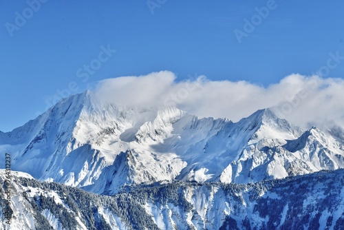 snow covered mountains in winter © raeva