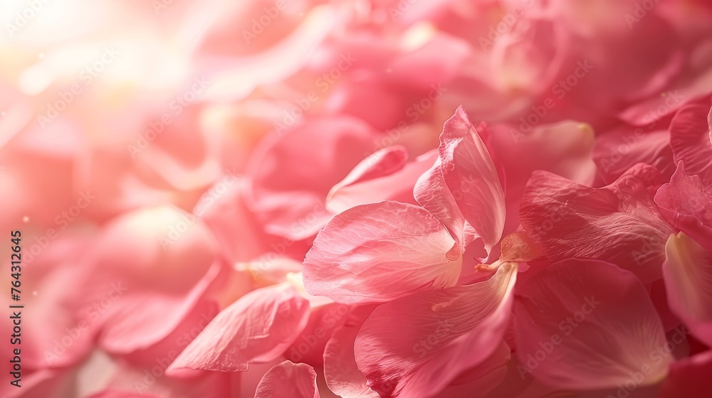 Soft pink petals gently falling in a warm embrace  AI generated illustration