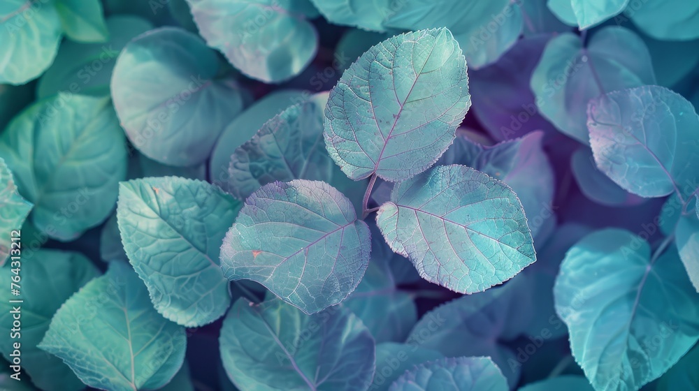 Rustling leaves in hues of mint and lilac AI generated illustration Rustling leaves in hues of mint and lilac AI generated illustration