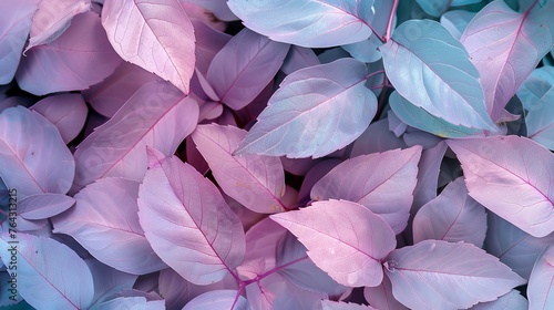 Rustling leaves in hues of mint and lilac  AI generated illustration