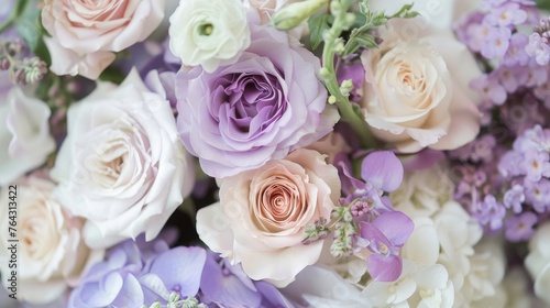Soft lavender shades with a touch of creamy ivory AI generated illustration