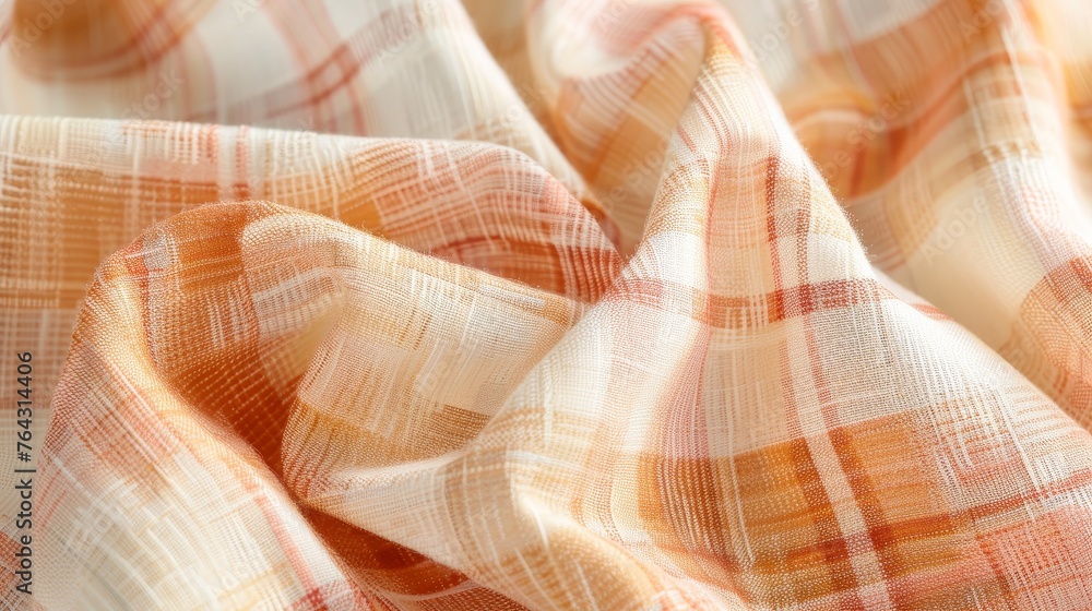 Warm pastel peach and cream colors in a cozy plaid pattern for a traditional feel AI generated illustration Warm pastel peach and cream colors in a cozy plaid pattern for a traditional feel AI generated illustration