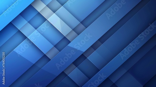 Geometric Diagonal Layers Overlapping Abstract Blue Banner Illustration Generative AI