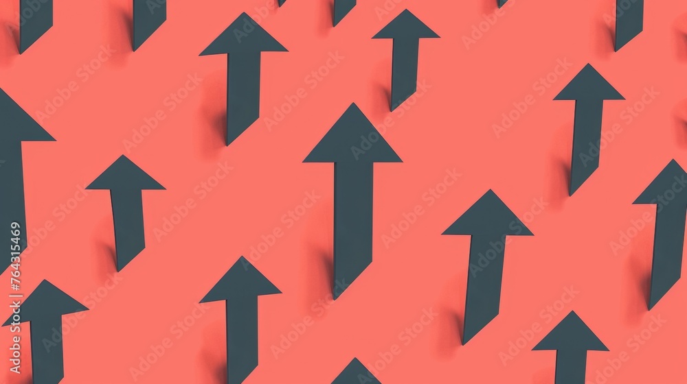 A repeating pattern of arrows pointing upwards AI generated illustration A repeating pattern of arrows pointing upwards AI generated illustration