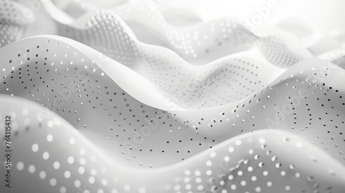 Elegant Light Grey and White Abstract Looped Background with Circle Particles Generative AI