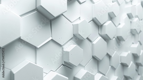Futuristic Geometric Hexagon Hitechnology Digital Banner Generative AI photo