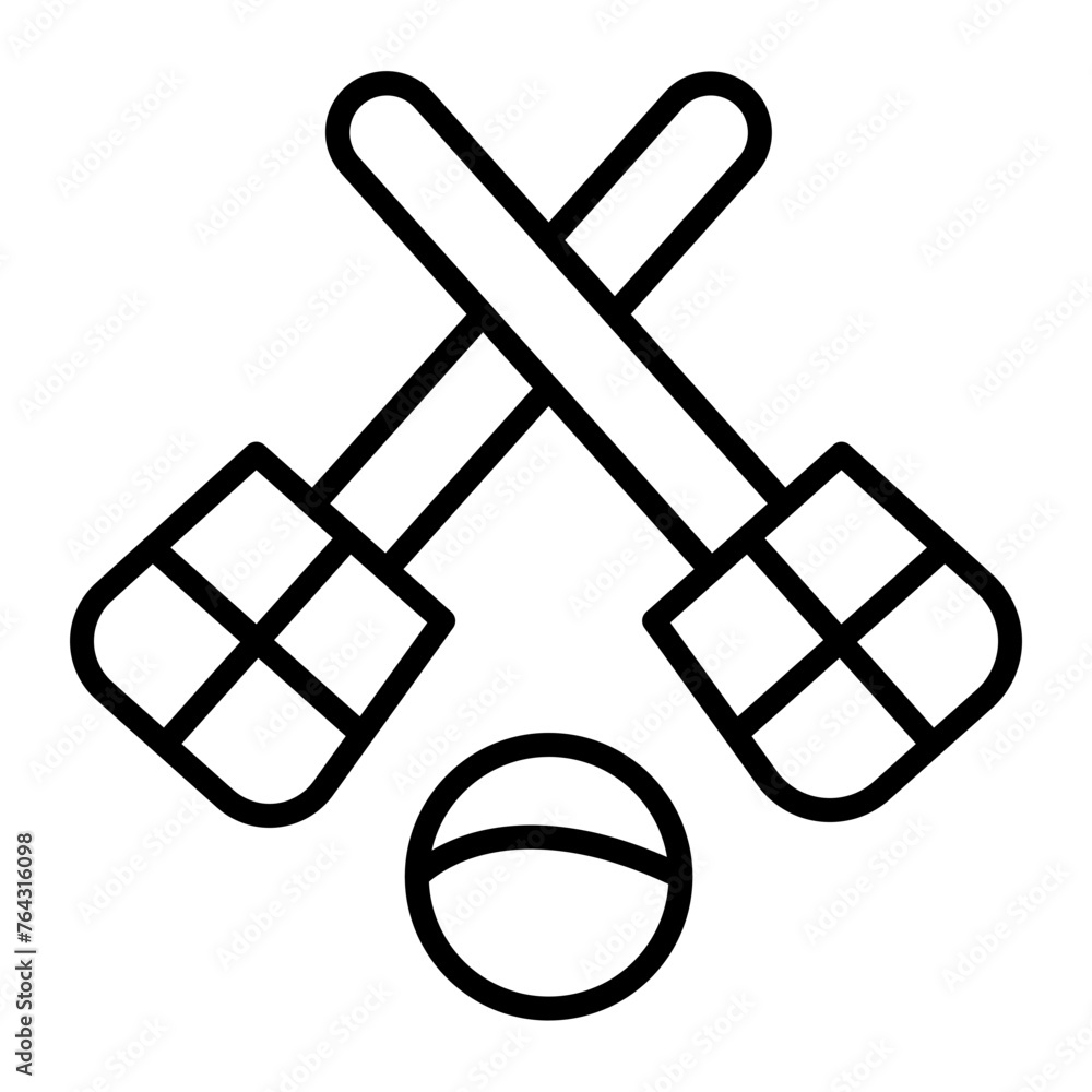 Broomball Line Icon
