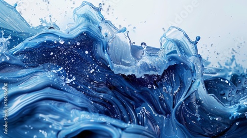 Vibrant Abstract Wavy Liquid Splatter Splash Background Generative AI photo