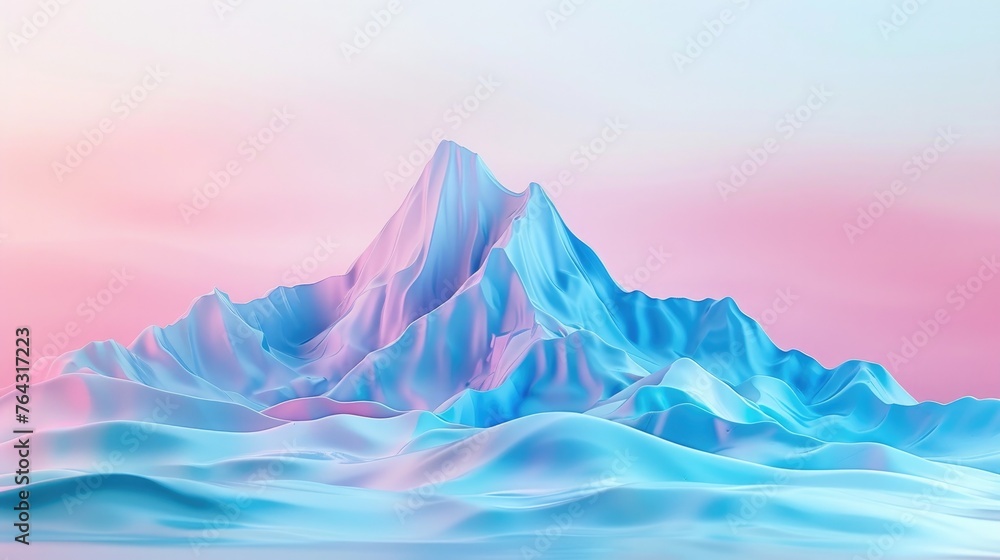 3d clay mountain sculpted from oil-based clay depicting a surreal landscape