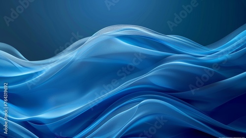 Elegant Business Presentation Background with Blue Wave Design Generative AI